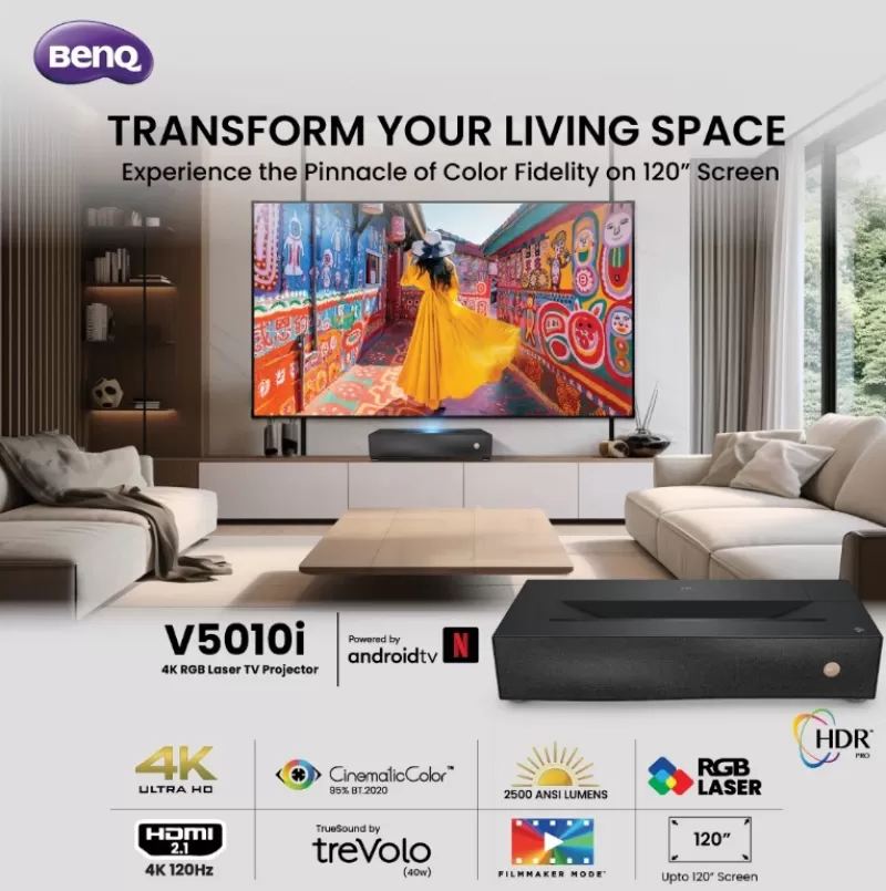 Представлен проектор BenQ V5010i с разрешением 4K для домашних развлечений