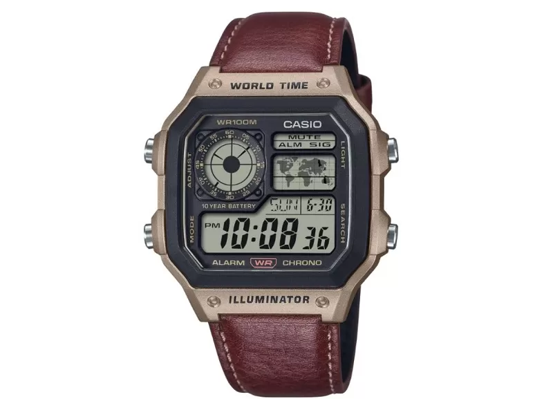 Casio анонсировала новую модель AE-1200WHL-5AV с кожаным ремешком и обновленными функциями