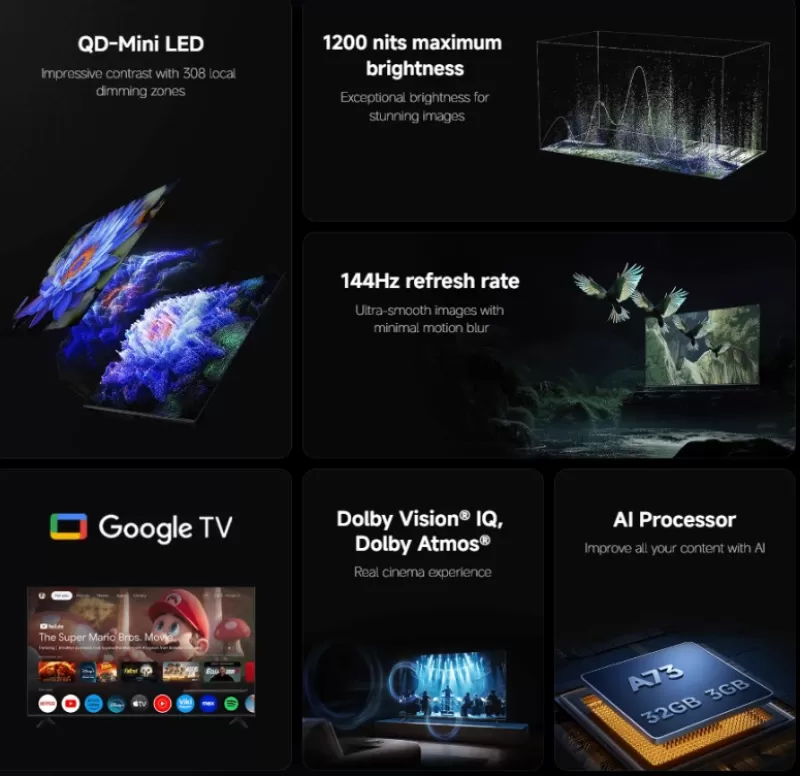 Xiaomi представила флагманский телевизор TV S Mini LED 2025 в Европе