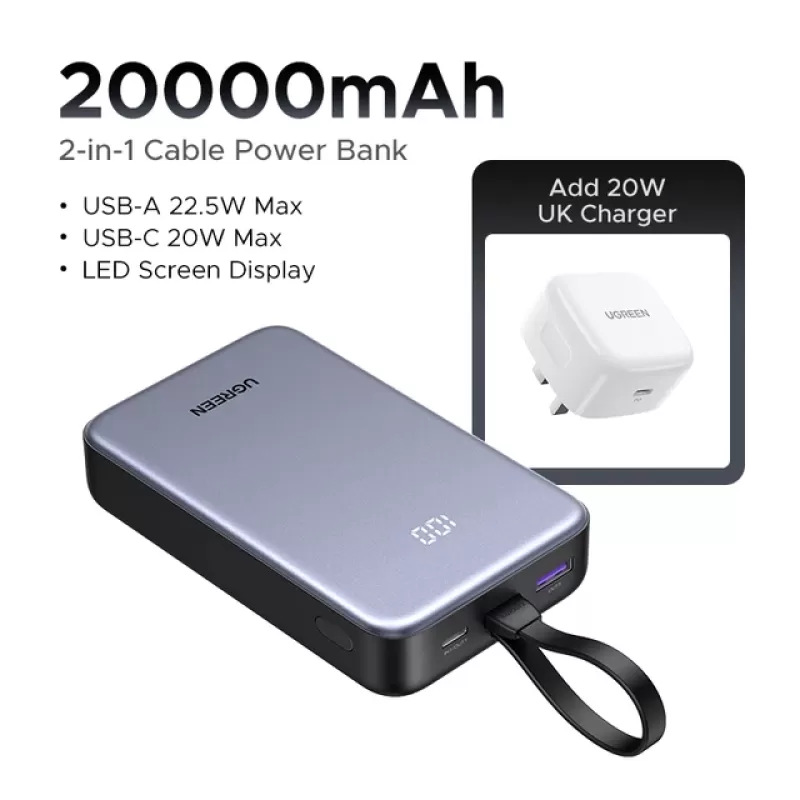 UGREEN 20 000 мАч: компактность в деталях