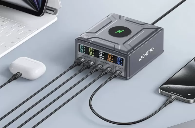 Asometech 260W с дисплеем и беспроводной зарядкой
