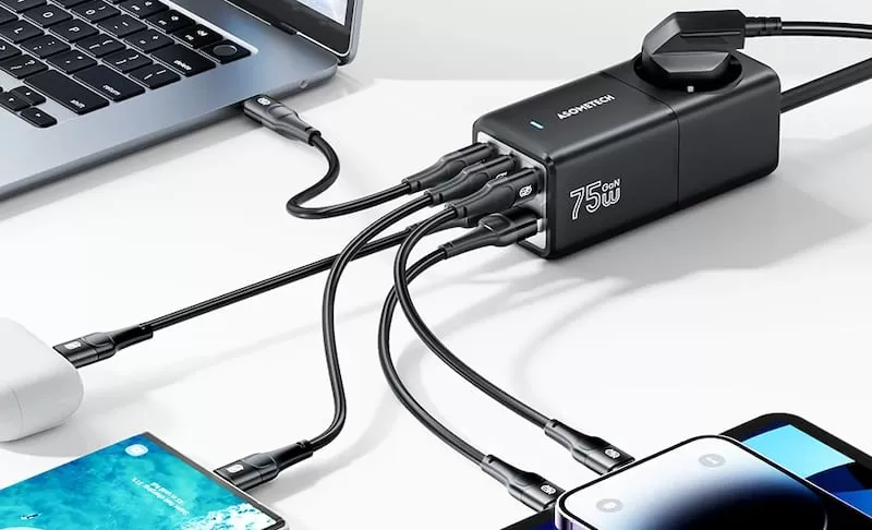 Asometech 70W с розеткой — зарядка и удлинитель в одном корпусе