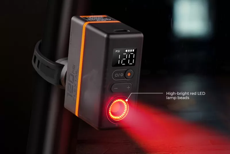 Tiny Tire Pump 200: велосипедный мини-насос с фонарем от Flextail