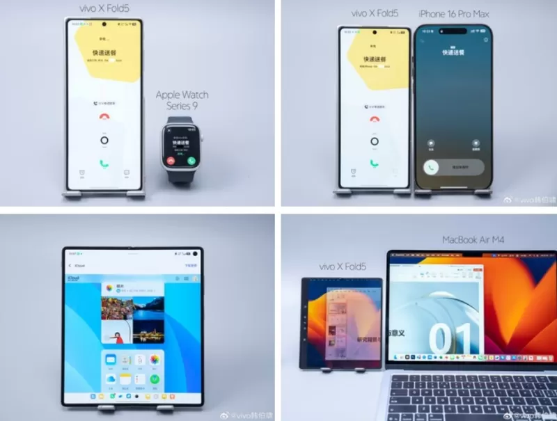 Vivo X Fold 5 — первый Android-смартфон с поддержкой экосистемы Apple: iPhone, Apple Watch и iCloud