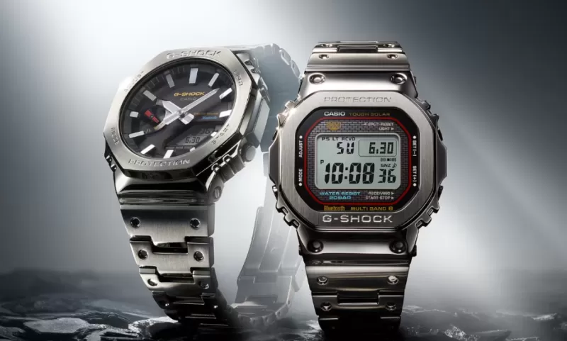 Casio представила новые цельнометаллические часы G-Shock GMW-B5000D с Bluetooth и солнечной батареей