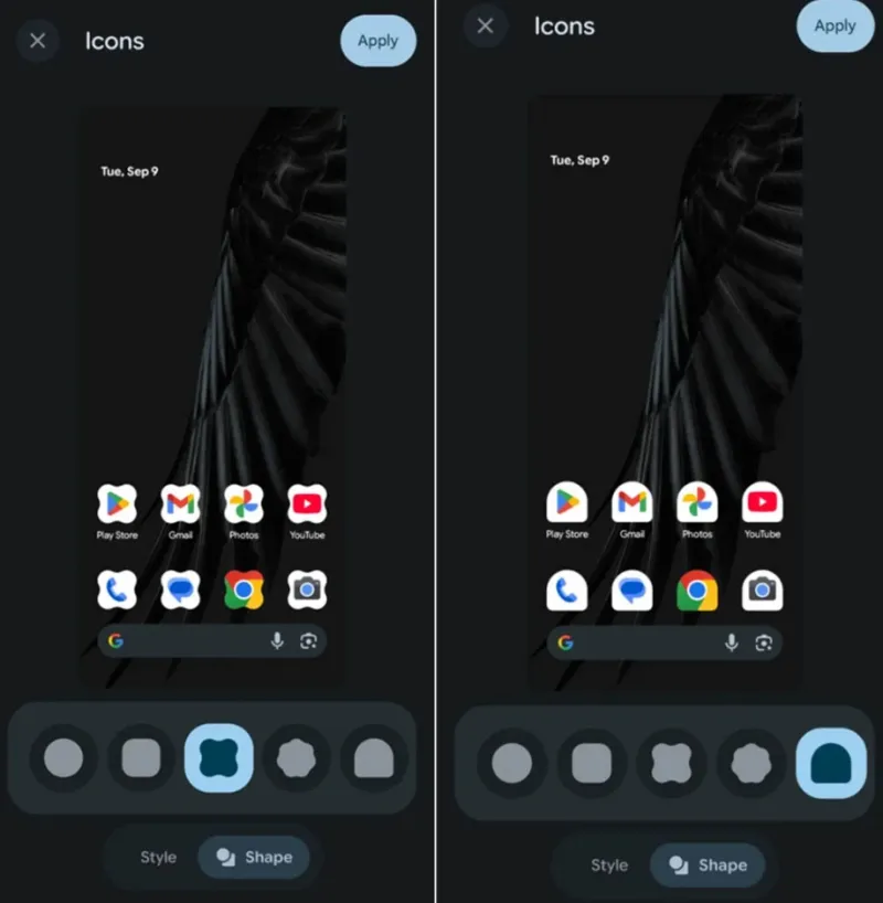 Android 16 QPR2 Beta 2: Google добавила настройку иконок приложений в разных формах