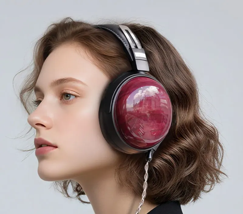 наушники FiiO FT13 на голове у девушки