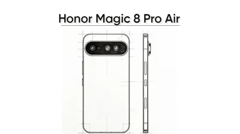 Honor Magic 8 Pro Air: утечка эскизов раскрыла дизайн, габариты и особенности камеры