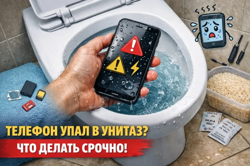 Телефон упал в унитаз: что делать в первые минуты, чтобы спасти устройство
