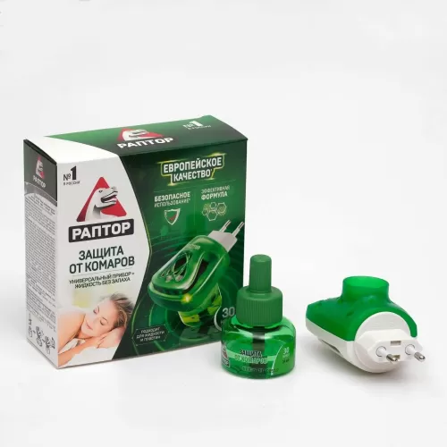 Raptor фумигатор с жидкостью: ночная защита в квартире