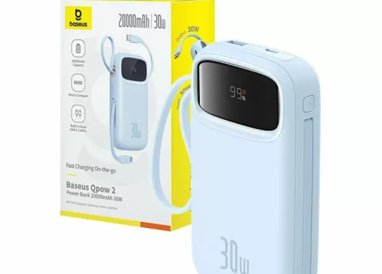 внешний аккумулятор Baseus QPow 2 20000 мАч с быстрой зарядкой 30 Вт