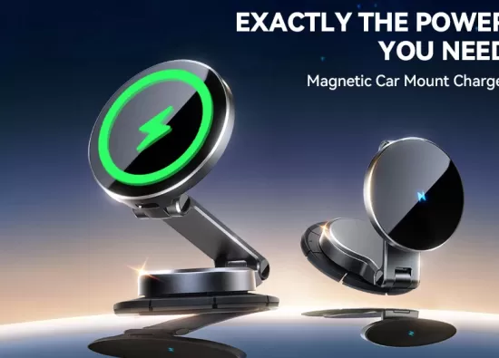 Универсальный магнитный держатель для смартфона в авто с беспроводной зарядкой