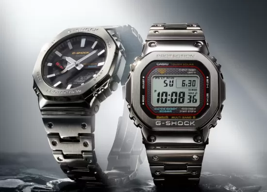 Casio представила новые цельнометаллические часы G-Shock GMW-B5000D с Bluetooth и солнечной батареей