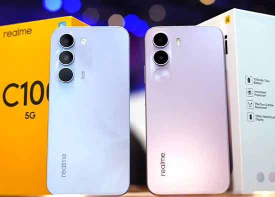 Realme C100 5G и C100i 4G показали на живых фото — экран 144 Гц, чип MediaTek и батарея 7000 мАч