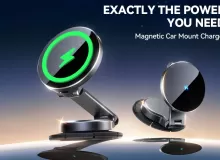 Универсальный магнитный держатель для смартфона в авто с беспроводной зарядкой